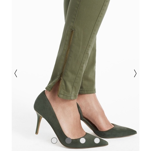 White House Black Market Cargo Skimmer Jeans Olive Green Sz 6 - Picture 2 of 14